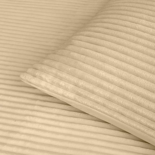Parure De Lit En Flanelle Relief Unie Avec Fermeture Zippée - 240x220 Cm - Sable