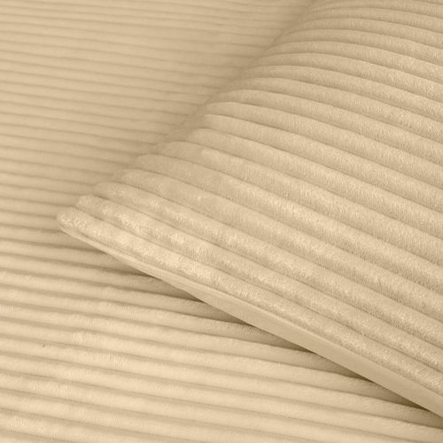 Parure De Lit En Flanelle Relief Unie Avec Fermeture Zippée - 240x220 Cm - Sable