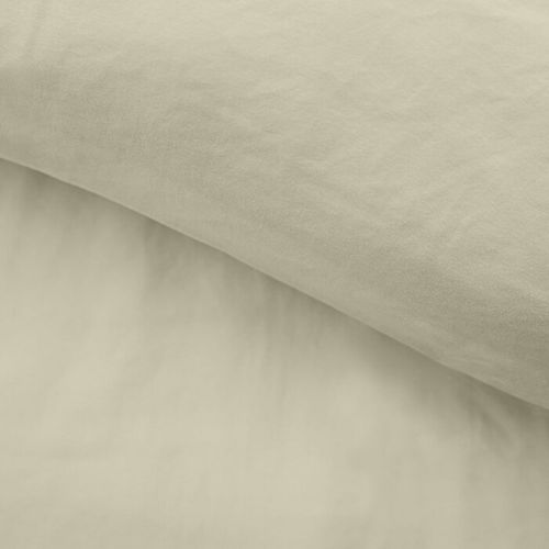 Housse De Couette 240 X 220 Cm Microfibre Unie Lavée – Liam Ivoire – 2 Taies Incluses