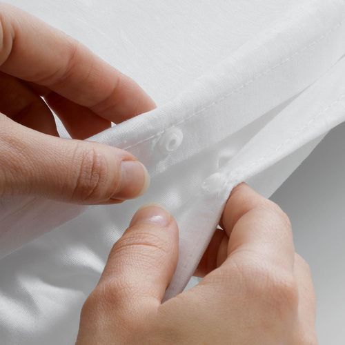 Housse De Couette 240 X 220 Cm Microfibre Unie Lavée – Liam Ivoire – 2 Taies Incluses