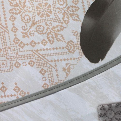 Nappe Ronde Imprimé "delicia" 160cm Taupe
