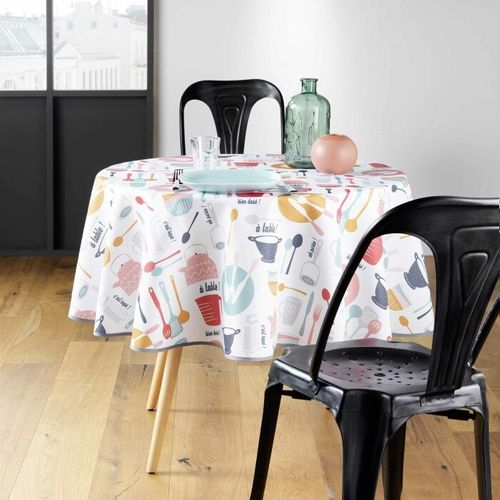 Nappe Ronde Toile Cirée "kitchen" 160cm Multicolore
