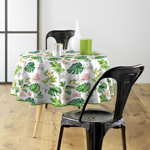 Nappe Toile Cirée Ronde "baleares" 160cm Vert