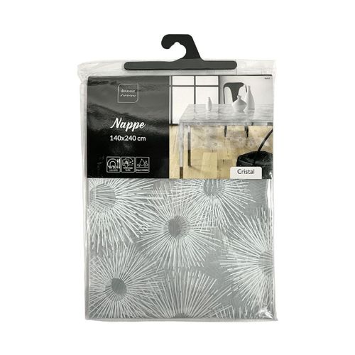 Nappe Toile Cirée "soleil" 140x240cm Blanc