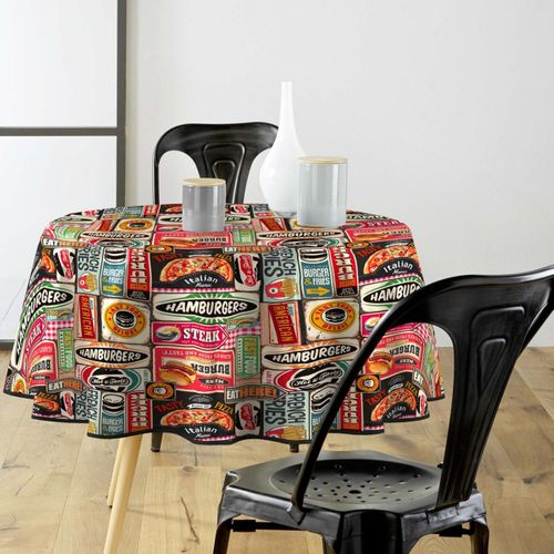 Nappe Toile Cirée Ronde "americano" 160cm Multicolore