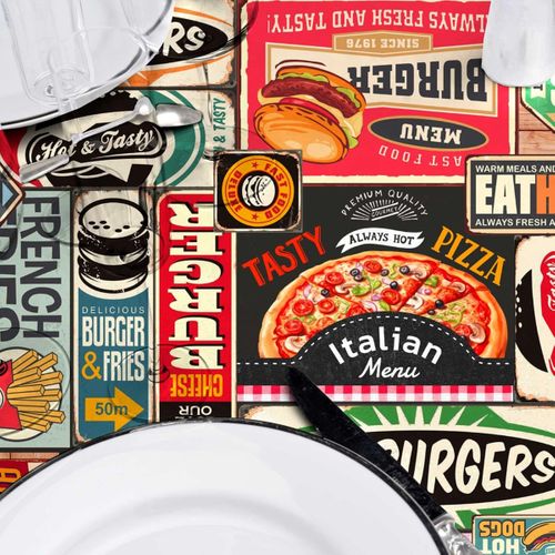 Nappe Toile Cirée Ronde "americano" 160cm Multicolore