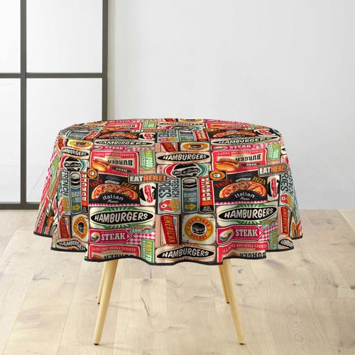 Nappe Toile Cirée Ronde "americano" 160cm Multicolore