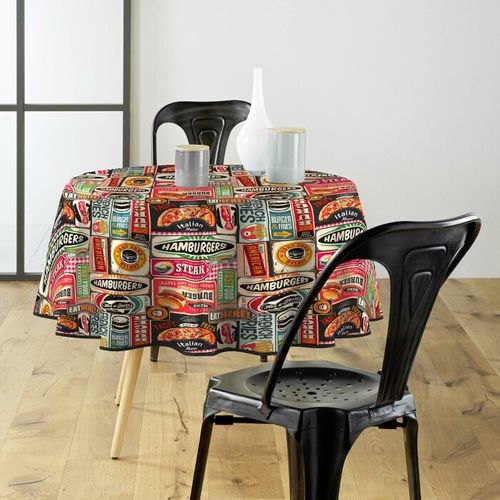Nappe Toile Cirée Ronde "americano" 160cm Multicolore