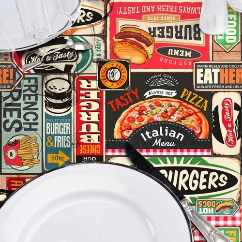 Nappe Toile Cirée Ronde "americano" 160cm Multicolore