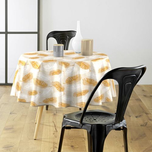 Nappe Ronde D.160 Cm Pvc Imprimé – Finition Biais – Paillette Sarina