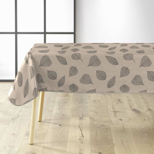 Nappe Rectangle 140 X 240 Cm – Pvc Feuillys Lin– Finition Biais