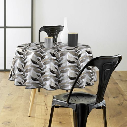 Nappe Ronde D.160 Cm Pvc Imprimé – Finition Biais – Métallisé Oralia