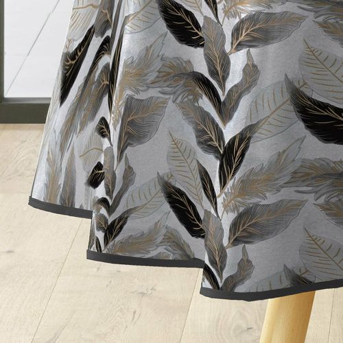 Nappe Ronde D.160 Cm Pvc Imprimé – Finition Biais – Métallisé Oralia