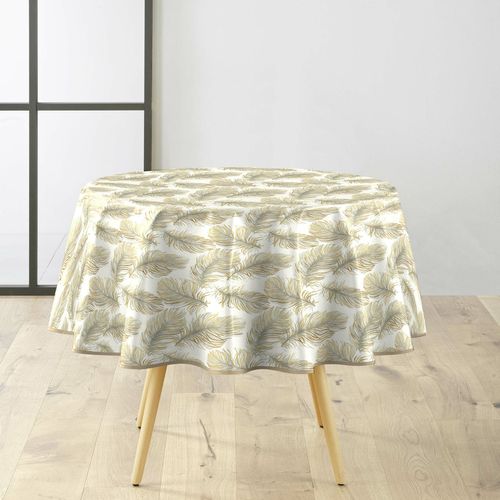 Nappe Ronde D.160 Cm Pvc Imprimé – Finition Biais – Métallisé Plumina