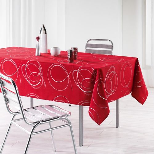 Nappe Imprimé Métallisé "bully" 150x300cm Rouge