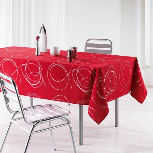 Nappe Imprimé Métallisé "bully" 150x300cm Rouge