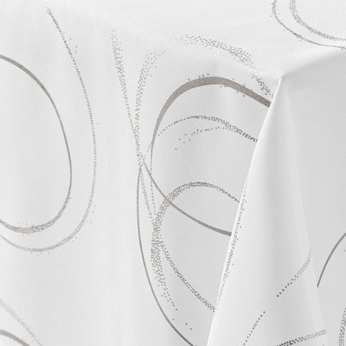 Nappe Imprimé Métallisé "bully" 150x300cm Blanc