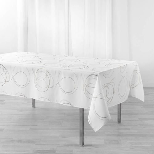 Nappe Imprimé Métallisé "bully" 150x300cm Blanc