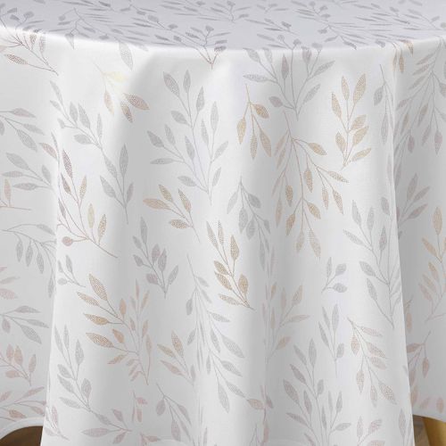 Nappe Antitache Ronde Imprimé "lonigold" 180cm Blanc