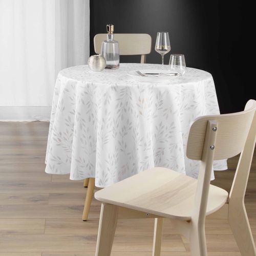 Nappe Antitache Ronde Imprimé "lonigold" 180cm Blanc
