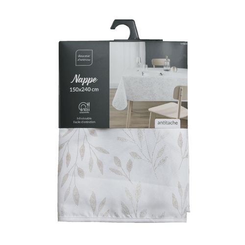 Nappe Antitache Imprimé "lonigold" 150x240cm Blanc