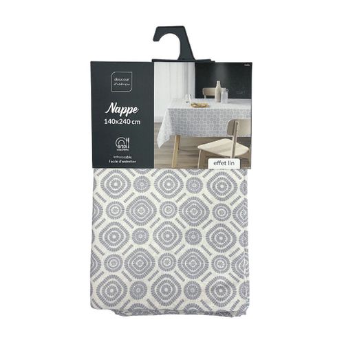 Nappe Infroissable Imprimée "callis" 140x240cm Gris
