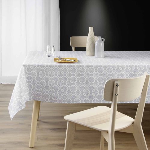 Nappe Infroissable Imprimée "callis" 140x240cm Gris