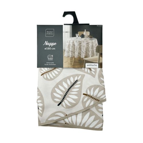 Nappe Antitache Ronde Imprimé "alma" 180cm Naturel