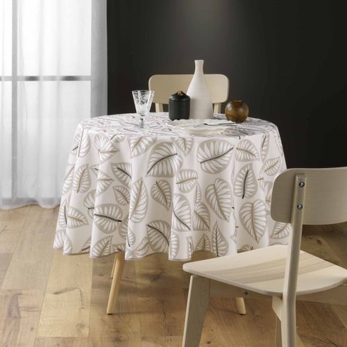 Nappe Antitache Ronde Imprimé "alma" 180cm Naturel