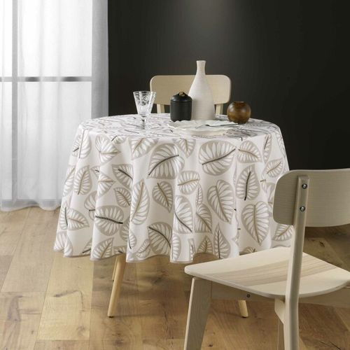 Nappe Antitache Ronde Imprimé "alma" 180cm Naturel