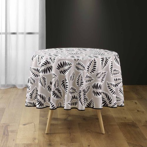 Nappe Antitache Ronde Imprimé "alma" 180cm Noir