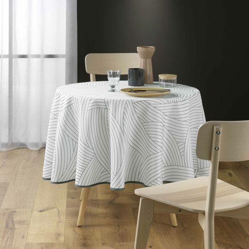 Nappe Antitache Imprimé "linea" 180cm Blanc