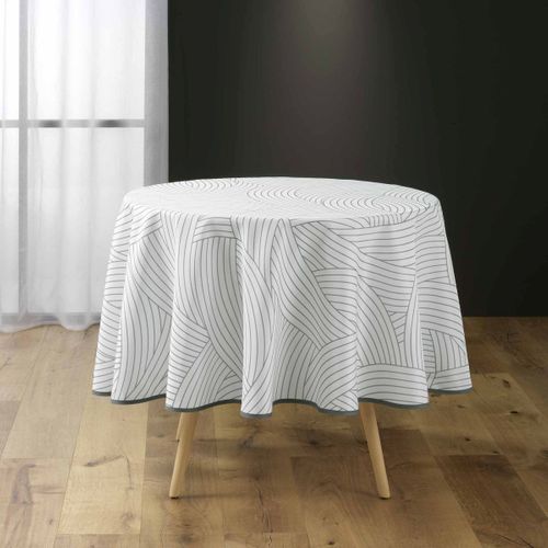 Nappe Antitache Imprimé "linea" 180cm Blanc