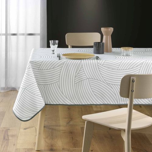 Nappe Antitache Imprimé "linea" 150x200cm Blanc
