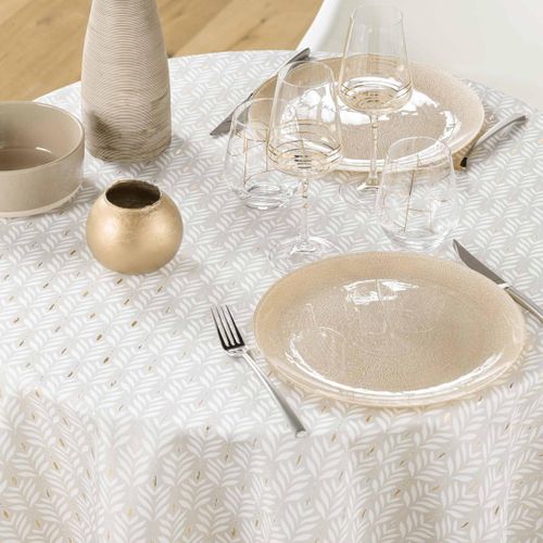 Nappe Ronde Imprimé "piana" 180cm Naturel