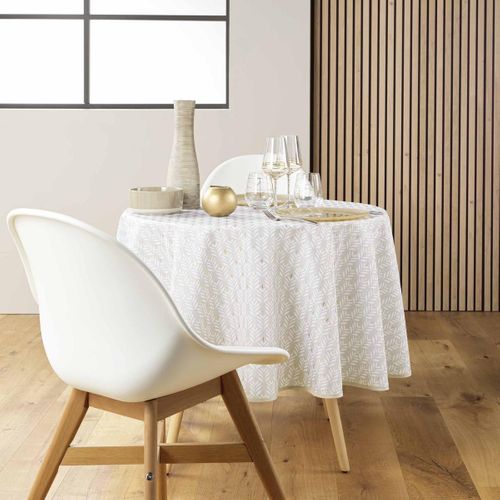 Nappe Ronde Imprimé "piana" 180cm Naturel