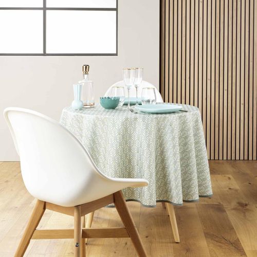 Nappe Ronde Imprimé "piana" 180cm Sauge