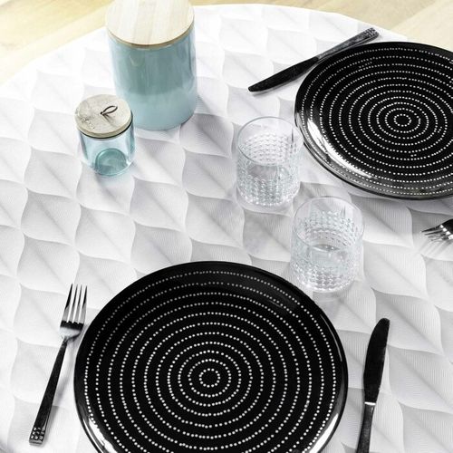 Nappe Ronde Antitache Imprimé "kalini" 180cm Gris