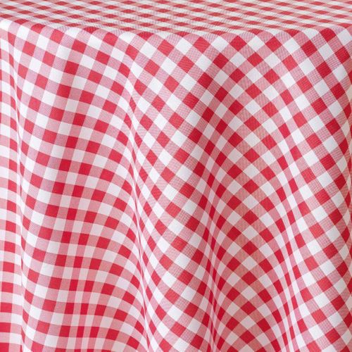 Nappe Ronde Antitache Imprimé "vichy" 180cm Rouge