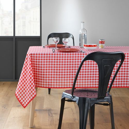 Nappe Antitache Imprimé "vichy" 150x150cm Rouge