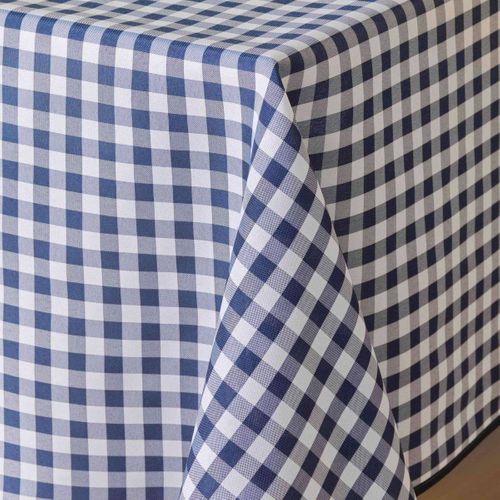 Nappe Carrée Infroissable Vichy Bleu Antitache - 150x150 Cm - Bleu