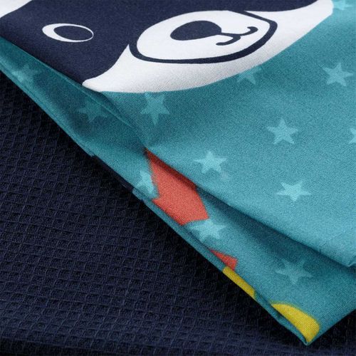 Lot De 2 Torchons Enfant "mini Chef" 50x70cm Bleu