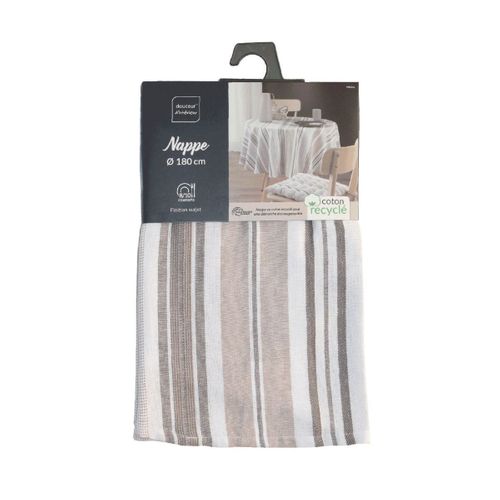 Nappe Ronde Imprimé "melina" 180cm Gris