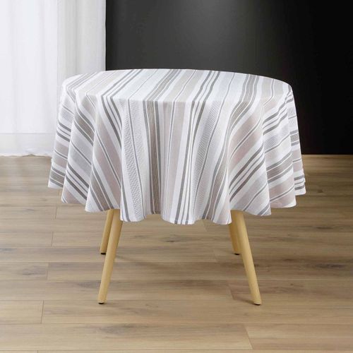 Nappe Ronde Imprimé "melina" 180cm Gris