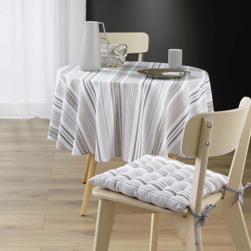 Nappe Ronde Imprimé "melina" 180cm Gris
