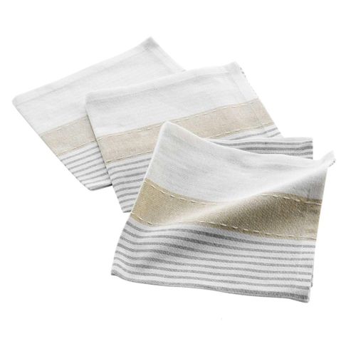 Lot De 3 Serviettes De Table "iliade" 40x40cm Gris