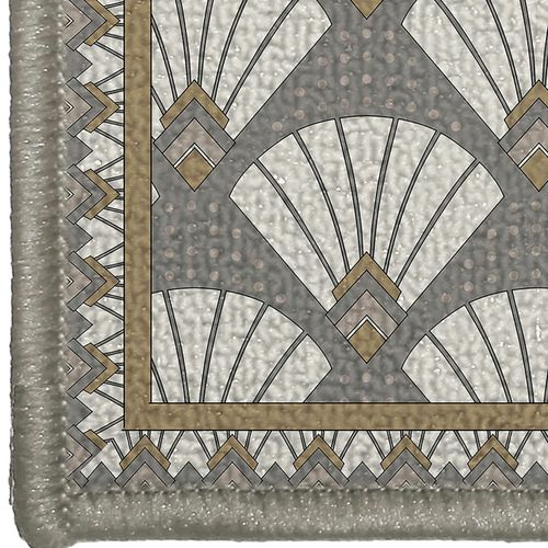 Tapis Déco Rectangulaire "art Déco Chic" 50x80cm Gris