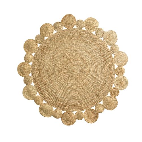 Tapis Rond Soleil Ajouré En Jute Cordou 120