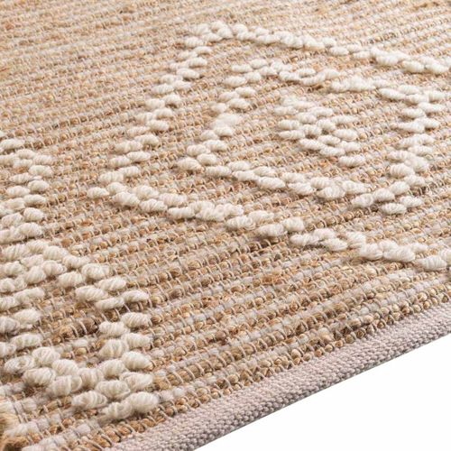 Tapis Déco En Jute et Laine "floty" 120x170cm Beige