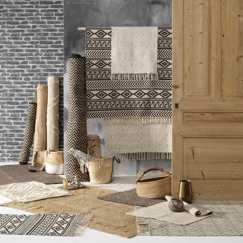 Tapis Déco En Jute "livio" 120x170cm Noir